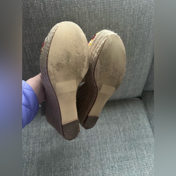 CORAL BLUE ESPADRILLES WEDGES size 39 /8.5 - Picture 2 of 7